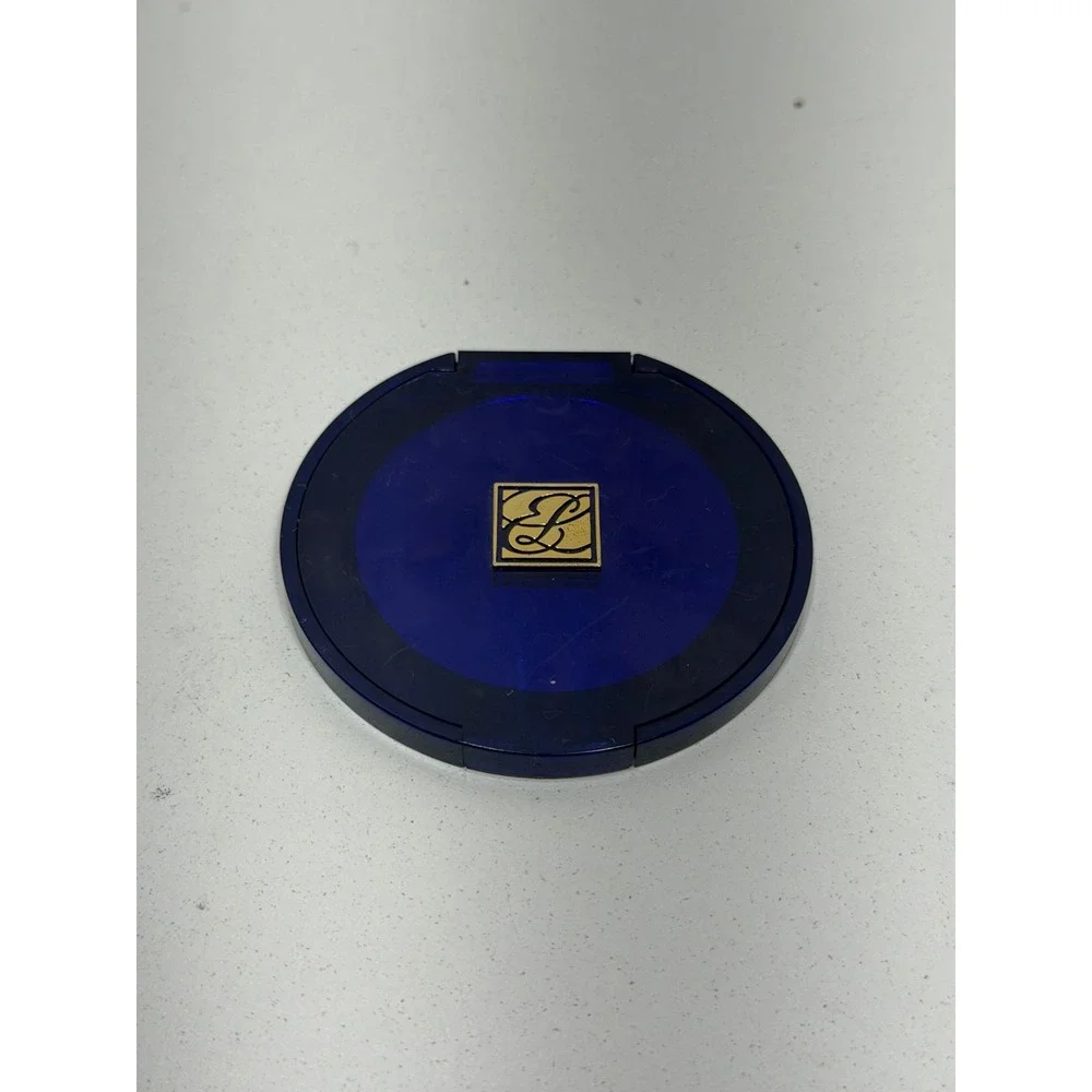 Estee Lauder Cobalt Blue Compact Mirror Vintage‎ Gold Logo Round Travel Mirror